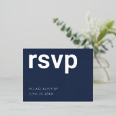 Foil RSVP Navy Blue Stylish Repas Choix Carte post (Debout devant)