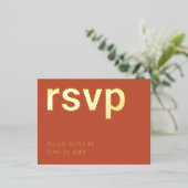 Foil RSVP Terracotta Stylish Repas Choix Carte Pos (Debout devant)