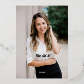 Foil Script Faire-part de graduation florale rétro (Verso)