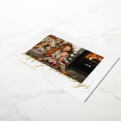 Foil Script Joyeux Vacances Élégant Carte photo (Rotation)