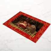 Foil Snowflakes Joyeux Carte photo de vacances (Rotation)