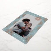 Foil Sparkly Blue Fireworks Nouvel An Carte photo (Rotation)