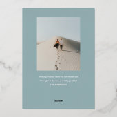 Foil Sparkly Blue Fireworks Nouvel An Carte photo (Verso)