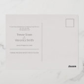 Foil Swan Wedding Enregistrer la date Carte postal (Verso)