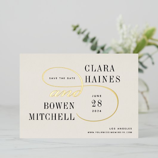 Foil Swash Enregistrer la carte de date (Debout devant)