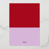 Foil tendance violet et rouge photo Faire-part Gra (Verso)