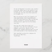 Foil Tendances modernes Nouvel An Carte photo (Verso)