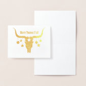 Foil Texas Longhorn Carte de voeux de Noël (Affichage)