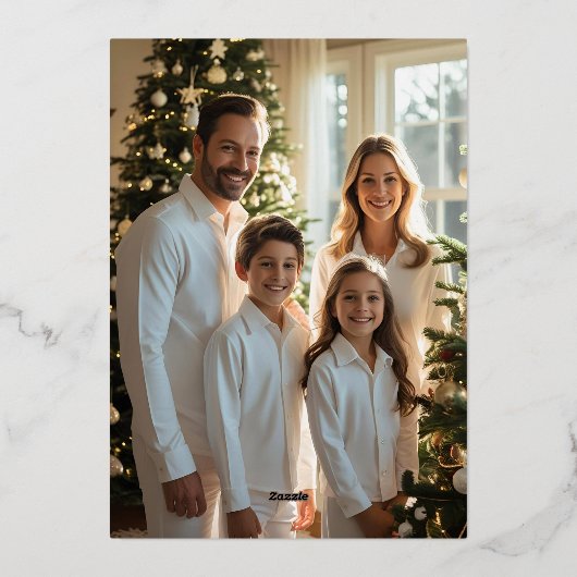 Foil Vacances modifiables Cartes de Noël Modèle (Verso)