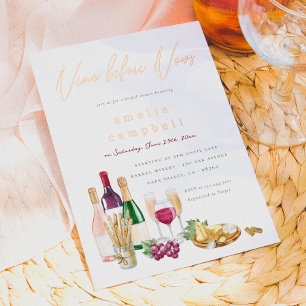 Foil Vino avant Vœux Invitations de Fête de Fiança