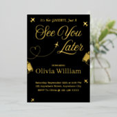 Foil Vous Voir Plus Tard Adieu Adieu Carte Invitat (Debout devant)