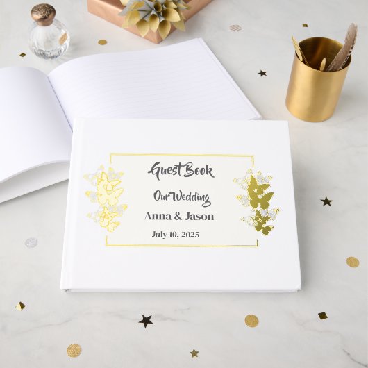 Foil Wedding Guestbook Gastenboek (Voorkant open)