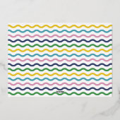 Foil White Happy Merry Wavy Christmas Photo Card Folie Uitnodiging (Achterkant)