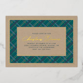 Foil Winter Plaid Dîner de Noël Invitation Foil (Recto)