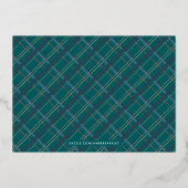 Foil Winter Plaid Dîner de Noël Invitation Foil (Verso)