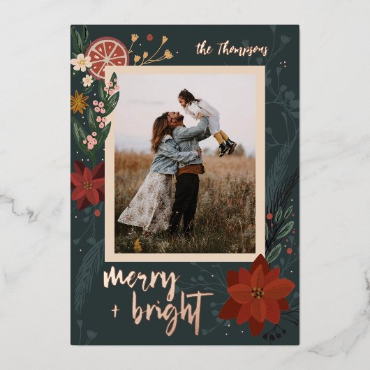 Foil Winter Spice Flat Holiday Carte photo (Recto)