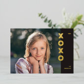Foil XOXO Valentin Carte photo - Noir (Debout devant)