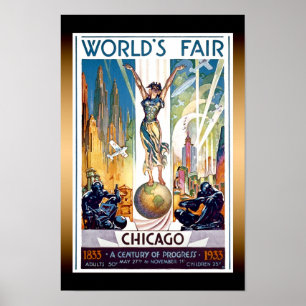 Foire Mondiale de Chicago 1933 - Art Déco Retro Vi