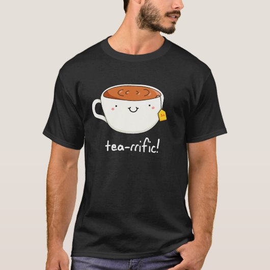 Fokbeker van Tea Pun Dark BG T-shirt (Voorkant)