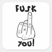 Fokbom en nepvingergrap vierkante sticker (Voorkant)