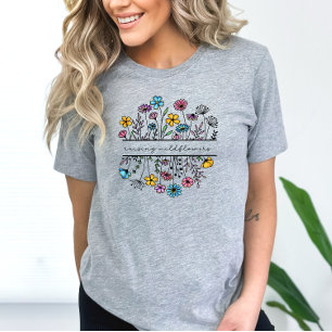 Fokken van wilde bloemen Verkleurde Floral Mam/Moe T-shirt