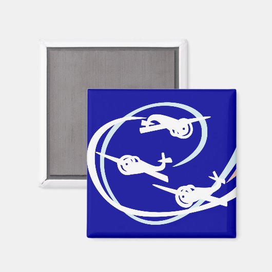 Fokker Air show wit en blauw Magneet (Voorkant / Achterkant)