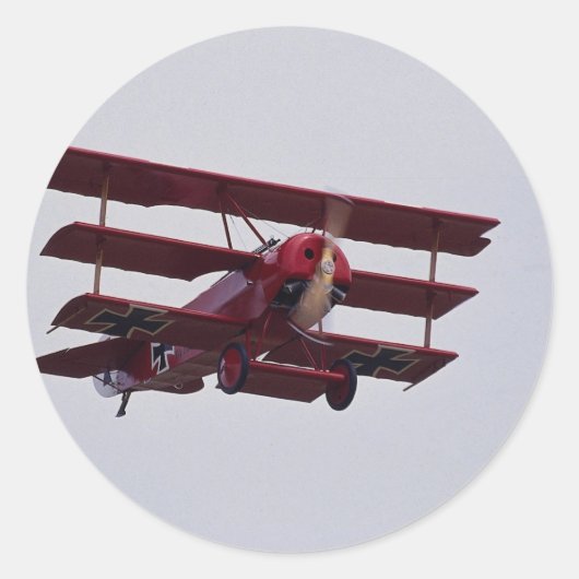 Fokker DR.1 Triplane Ronde Sticker (Voorkant)