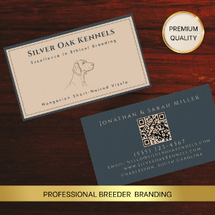 Fokker QR Code Terracotta & Houtskool Kennel Visitekaartje
