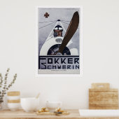 Fokker Schwerin WW1 Aviation Poster - groot (Keuken)