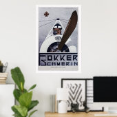 Fokker Schwerin WW1 Aviation Poster - groot (Thuiskantoor)