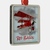 Fokker Triplane van Red Baron Metalen Ornament (Rechts)