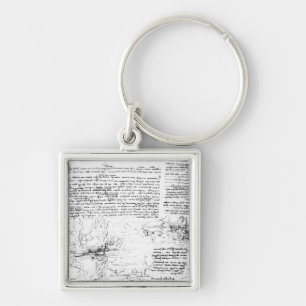 Fol.145v-a, pagina van Da Vinci's laptop Sleutelhanger