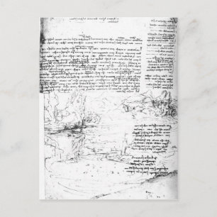 Fol.145v-a, pagina van het notitieboek van Da Vinc Briefkaart