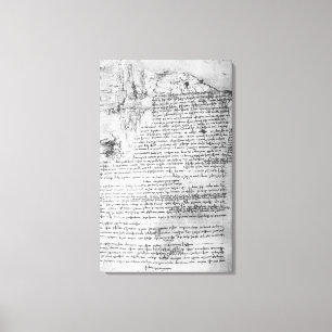 Fol.145v-b, pagina van Da Vinci's notebook Canvas Afdruk