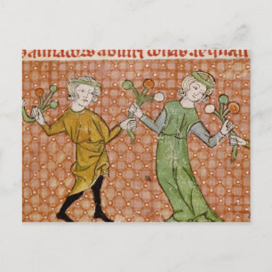 Fol.215v De Temptation: een dansende paar Briefkaart