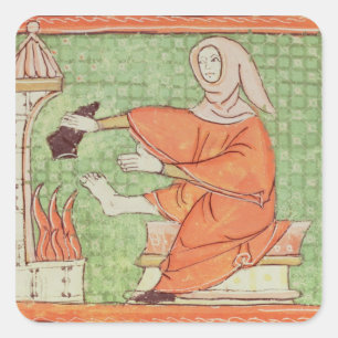 Fol.58r Februari: Warming door de Vuur Vierkante Sticker