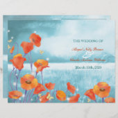 Fold Program voor Elegant Poppy Field Wedding Bi (Voorkant / Achterkant)