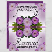 Foldable Wedding Reserved Dahlia Paarse Floral (Voorkant / Achterkant)