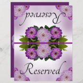 Foldable Wedding Reserved Dahlia Paarse Floral (Voorkant / Achterkant)