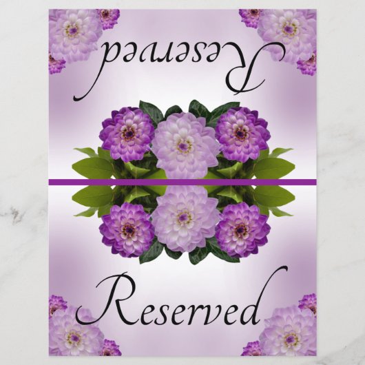 Foldable Wedding Reserved Dahlia Paarse Floral (Voorkant)