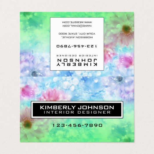 Folded Business Card Visitekaartjes (Buitenkant ongevouwen)