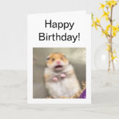 Folded Card Scared Hamster Meme Kaart (Gele Bloem)