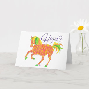 Folded Card Sinaasappel Hope Horse van Sherry Jarv Kaart