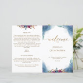 Folded, Celestial Starry Quinceañera Programme (Staand voorkant)