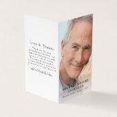 Folded Full Photo Memorial Prayer Kaart Visitekaartjes (Buitenkant)