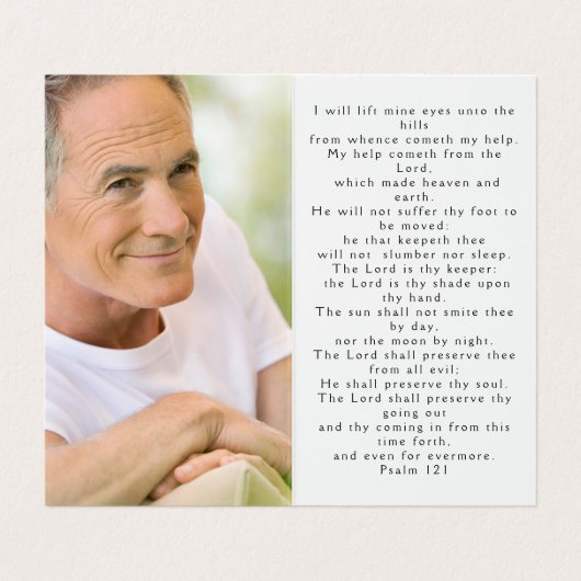 Folded Full Photo Memorial Prayer Kaart Visitekaartjes (Binnenkant ongevouwen)