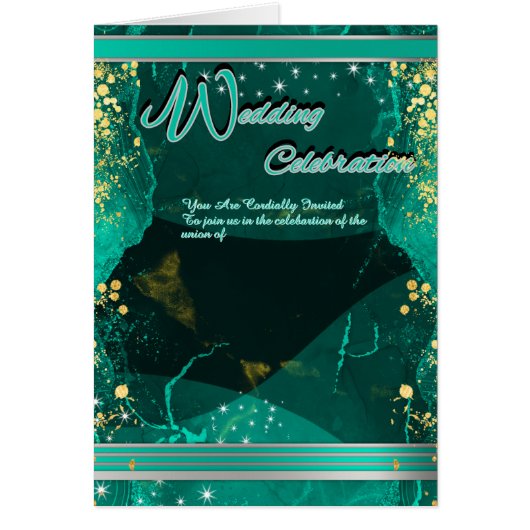 Folded Green & Gold Marble Card (Devant)