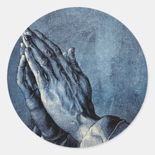 Folded Hands Prayer - Durer Ronde Sticker (Voorkant)
