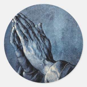 Folded Hands Prayer - Durer Ronde Sticker