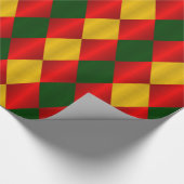 Folded Harlequin-Red-Green-Gold-GIFT WRAP PAPIER (Hoek)